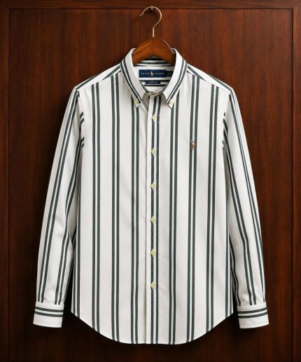 A Classic PRL Custom-Fit Logo-Embroidered Men’s Long Sleeve Oxford Cotton Shirt