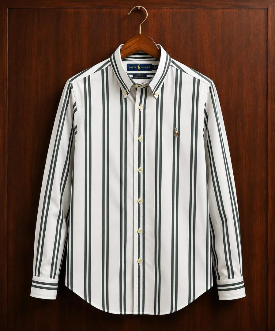 ec21a2ec-0ffc-4b90-891b-3089dfe2f306 A Classic PRL Custom-Fit Logo-Embroidered Men’s Long Sleeve Oxford Cotton Shirt