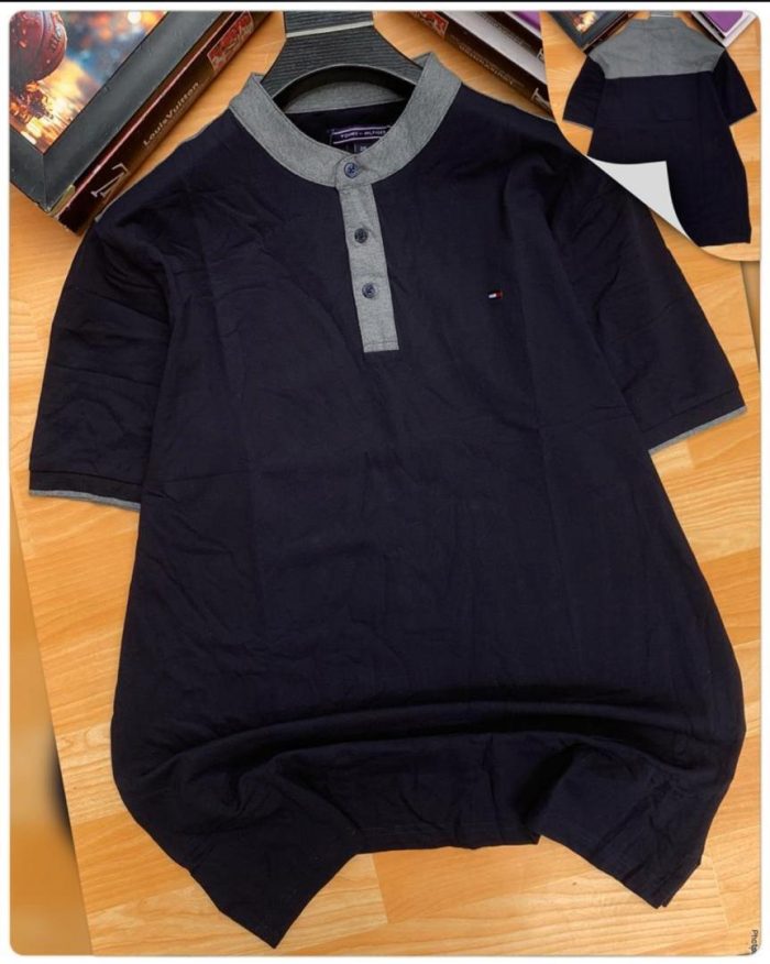 Classic Tommy Short-Sleeved Bishop-Neck Cotton polo shirt