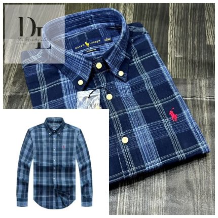 A Classic PRL Custom-Fit Logo-Embroidered Men’s Long Sleeve Oxford Cotton Shirt