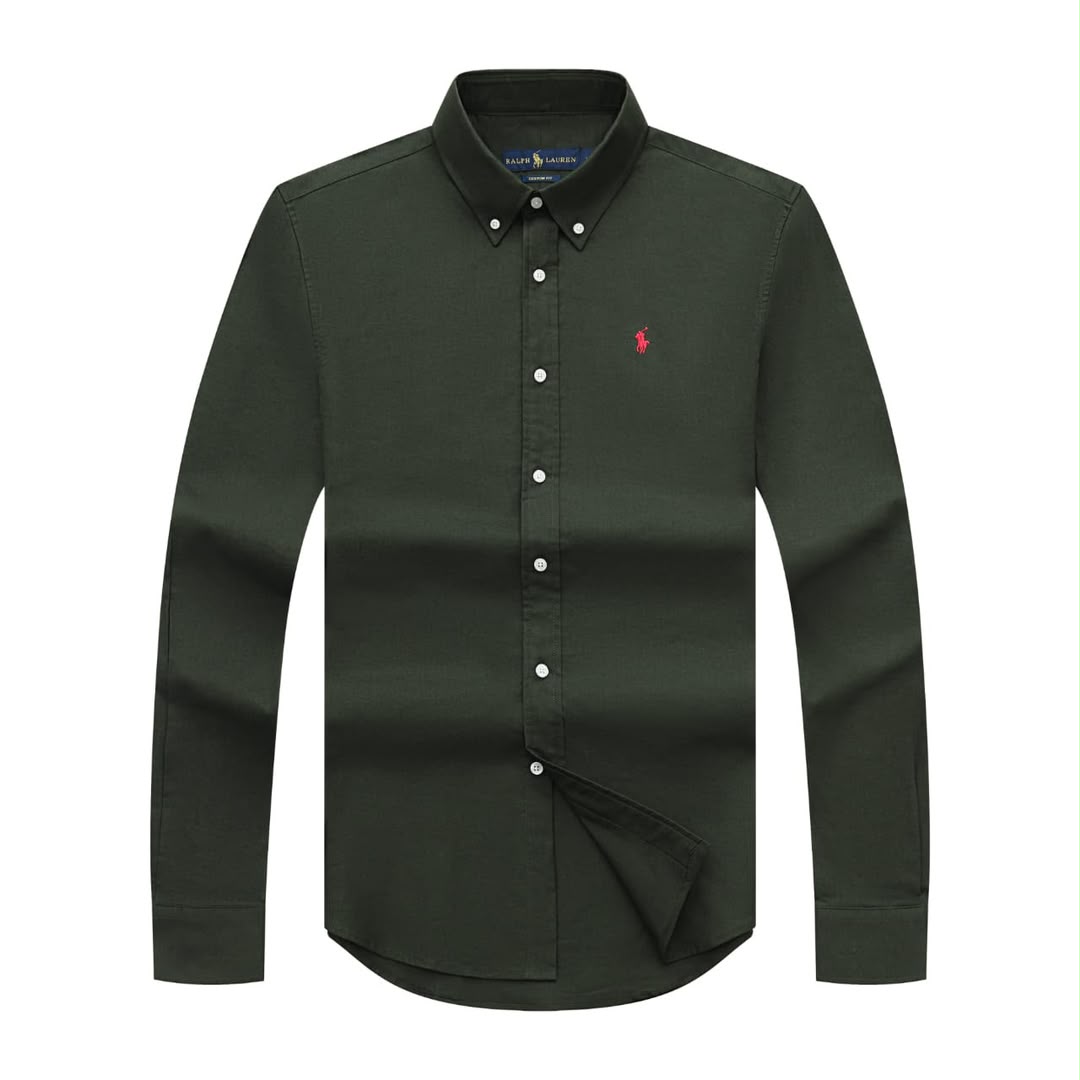 27302ba0-78f5-4352-92c8-e4897fef19b2 Classic PRL Men’s Custom-Fit Logo-Embroidered Long Sleeve Oxford Shirt
