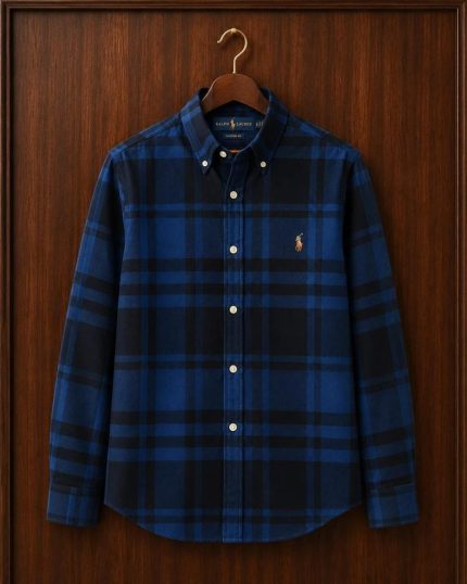 A Classic PRL Custom-Fit Logo-Embroidered Men’s Long Sleeve Oxford Cotton Shirt