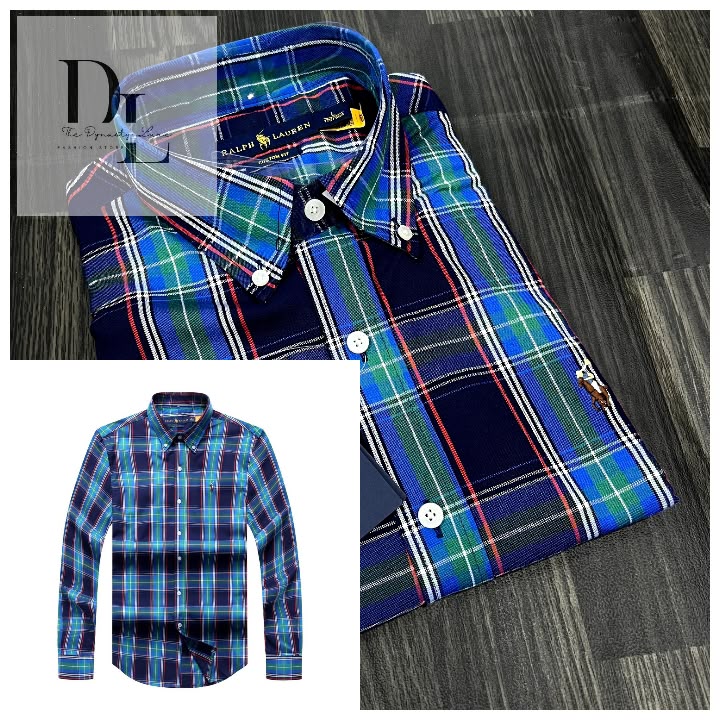 4799003d-28c2-4397-8ede-7f59f9dd1abb A Classic PRL Custom-Fit Men’s Logo-Embroidered Long Sleeve Oxford Shirt