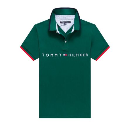 Classic Collar Tommy Short-Sleeved Turnover Cotton polo shirt