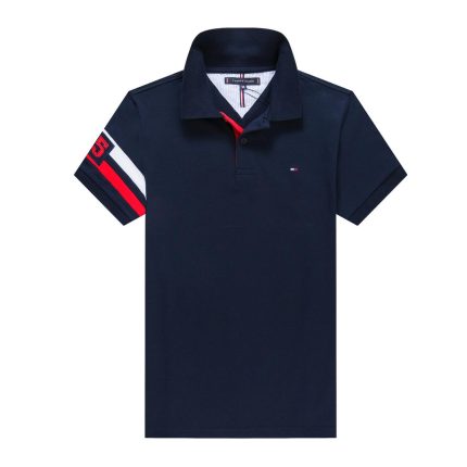 Classic Tommy Short-Sleeved Turnover Collar Cotton polo shirt
