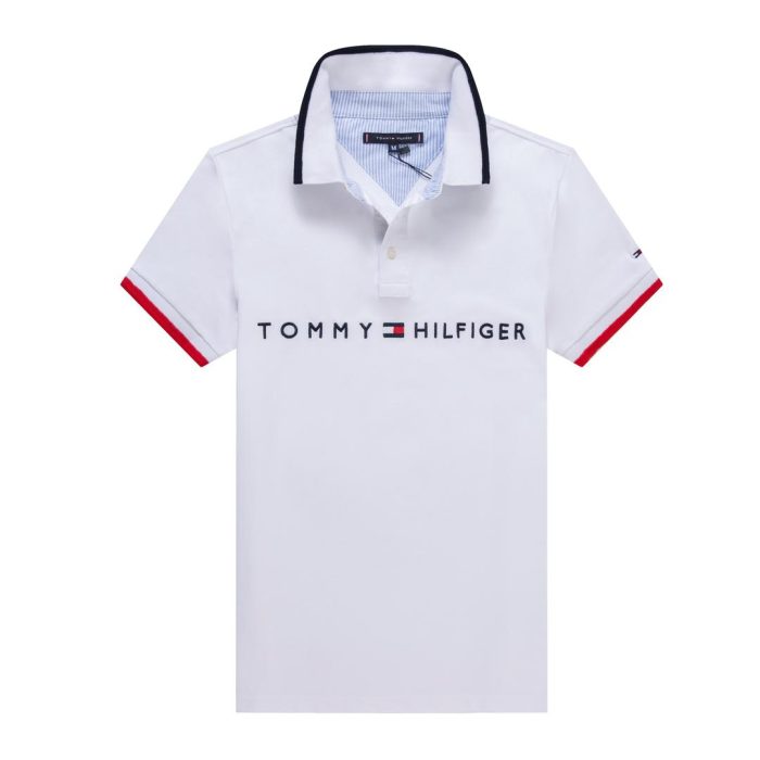 Classic Collar Tommy Short-Sleeved Turnover Cotton polo shirt
