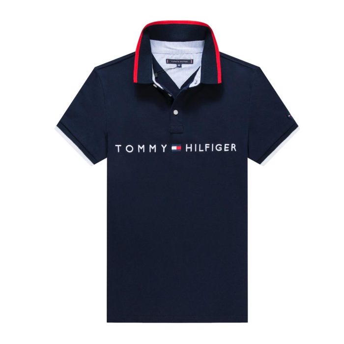 Classic Collar Tommy Short-Sleeved Turnover Cotton polo shirt