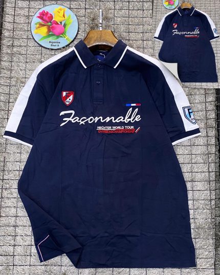 Classic Collar Faconnalle Italian Turnover Cotton polo shirt