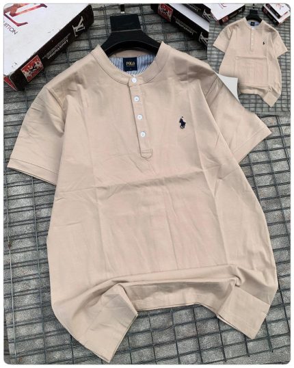 Classic Bishop Neck PRL Cotton Polo Shirt