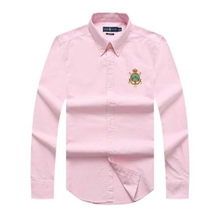 A Classic PRL Custom-Fit Men’s Badge Logo-Embroidered Long Sleeve Oxford Shirt