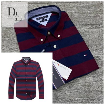 A Classic Custom-Fit THF Men’s Logo-Embroidered Long Sleeve Oxford Shirt