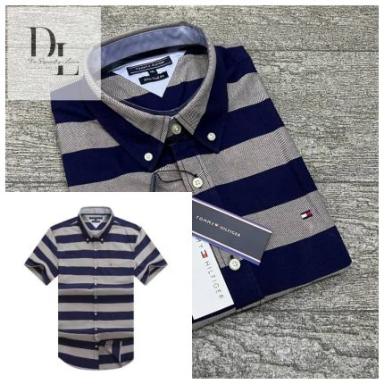 A Classic Custom-Fit THF Men’s Logo-Embroidered Short Sleeve Oxford Shirt