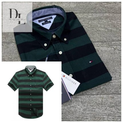 Classic Custom-Fit THF Men’s Logo-Embroidered Short Sleeve Oxford Shirt