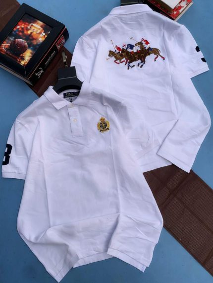 Classic Collar PRL Short-Sleeved Turnover Cotton polo shirt