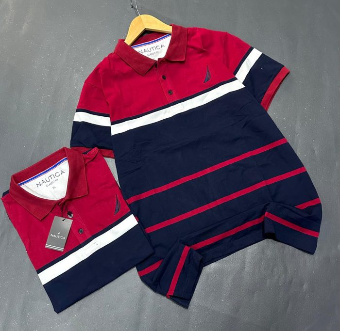 Classic Collar Nautica Short-Sleeved Turnover Cotton polo shirt