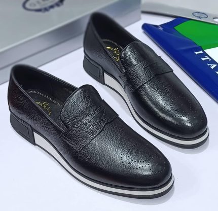 Black Leather Genio Men’s Shoes