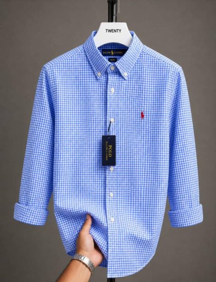 A Classic PRL Men’s Custom-Fit Logo-Embroidered Long Sleeve Oxford Cotton Shirt