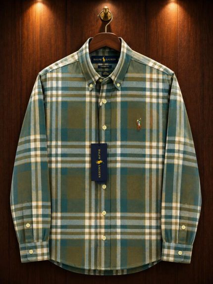 A Classic PRL Custom-Fit Logo-Embroidered Men’s Long Sleeve Oxford Cotton Shirt