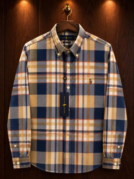 A Classic PRL Custom-Fit Logo-Embroidered Men’s Long Sleeve Oxford Cotton Shirt
