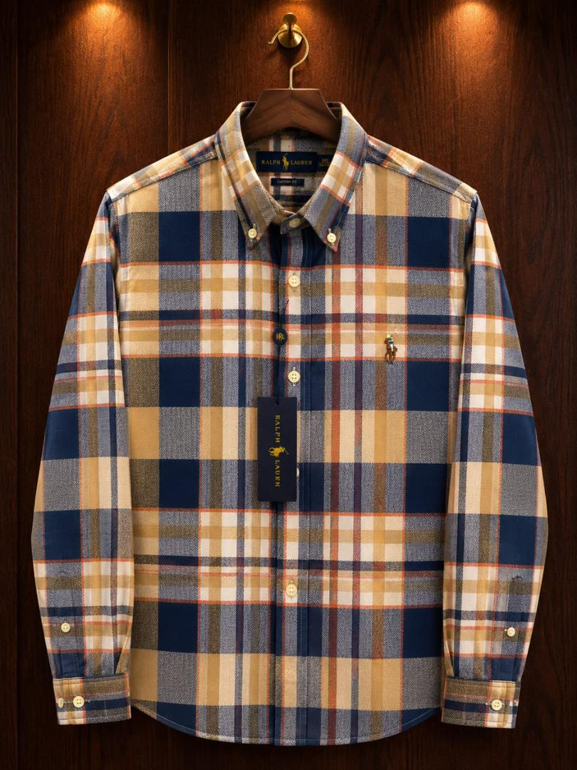 7c3beb3c-054c-4383-829c-85ffb993c601 A Classic PRL Custom-Fit Logo-Embroidered Men’s Long Sleeve Oxford Cotton Shirt