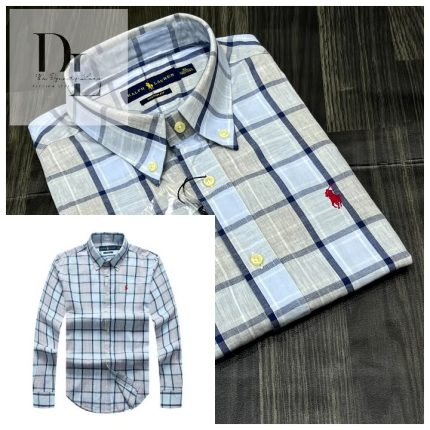 A Classic PRL Custom-Fit Logo-Embroidered Men’s Long Sleeve Oxford Cotton Shirt