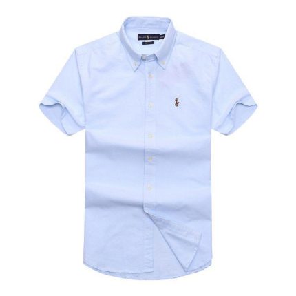 A Classic PRL Men’s Custom-Fit Logo-Embroidered Short Sleeve Oxford Shirt