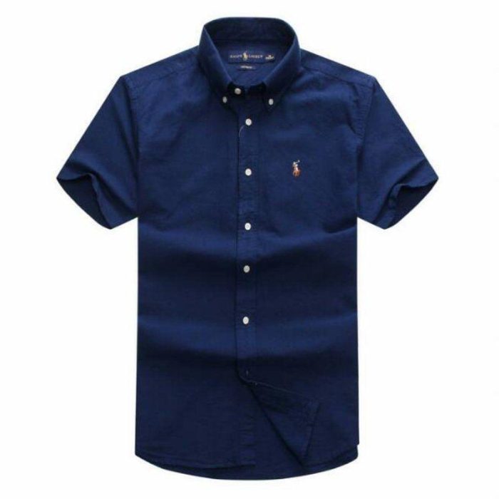 A Classic PRL Men’s Custom-Fit Logo-Embroidered Short Sleeve Oxford Shirt
