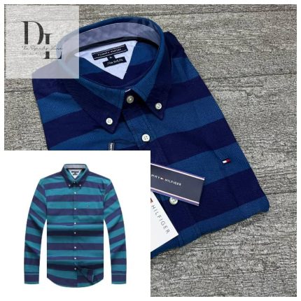 A Classic Custom-Fit THF Men’s Logo-Embroidered Long Sleeve Oxford Shirt