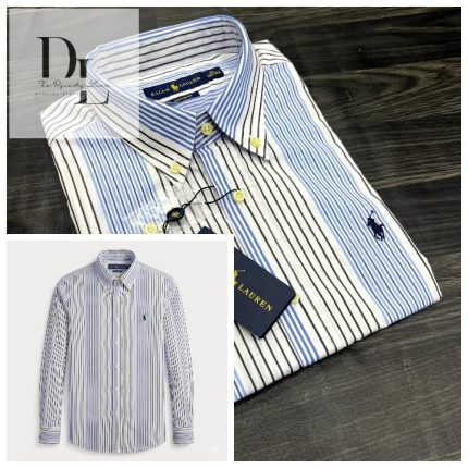A Classic PRL Men’s Custom-Fit Logo-Embroidered Long Sleeve Oxford Cotton Shirt