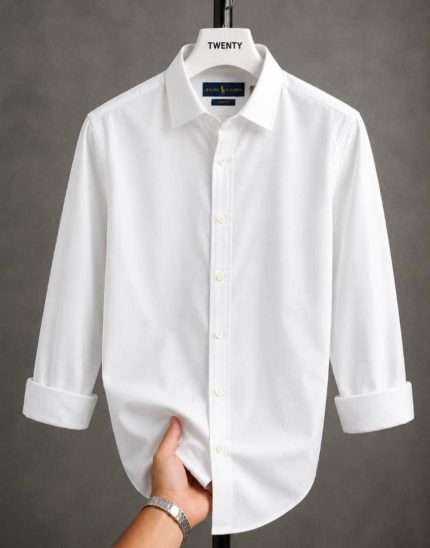 A Classic PRL Custom-Fit Logo-Embroidered Men’s Long Sleeve Oxford Cotton Shirt