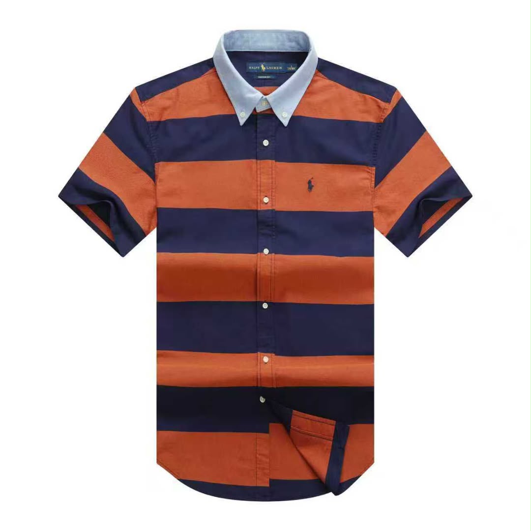 7fd62eef-1e36-41e4-a1e0-8aea8751a4b5 A Classic PRL Men’s Custom-Fit Logo-Embroidered Short Sleeve Oxford Cotton Shirt