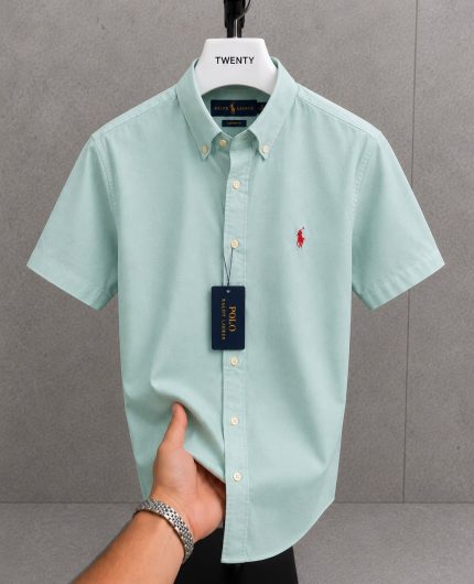 Classic PRL Men’s Custom-Fit Logo-Embroidered Short Sleeve Oxford Shirt