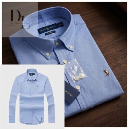 A Classic Custom-Fit PRL Men’s Logo-Embroidered Long Sleeve Oxford Cotton Shirt