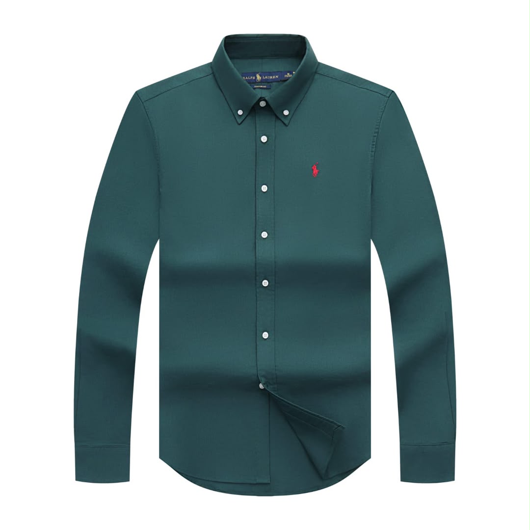 9518156d-6eb8-478a-a085-a9c15f2882e6 Classic PRL Men’s Custom-Fit Logo-Embroidered Long Sleeve Oxford Shirt