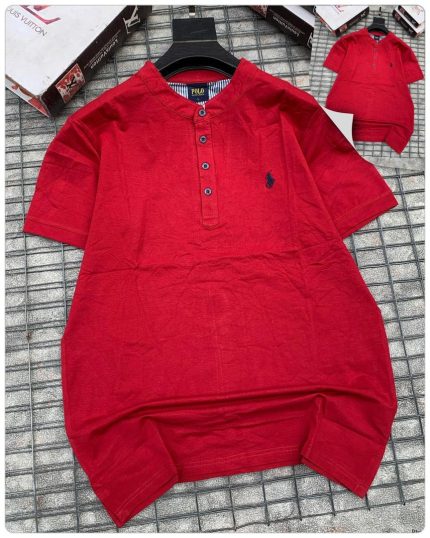 Classic Bishop Neck PRL Cotton Polo Shirt