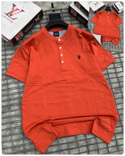 Classic Bishop Neck PRL Cotton Polo Shirt