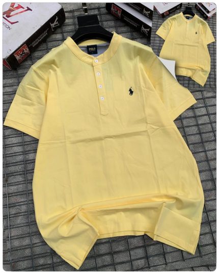 Classic Bishop Neck PRL Cotton Polo Shirt