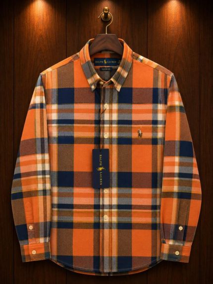 A Classic PRL Custom-Fit Logo-Embroidered Men’s Long Sleeve Oxford Cotton Shirt