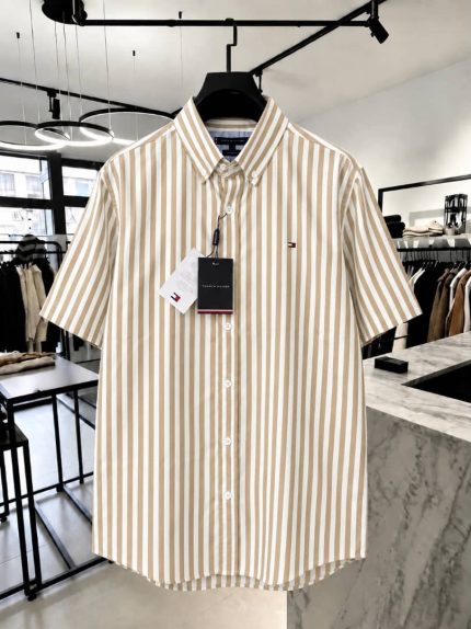 A Classic THF Custom-Fit Logo-Embroidered Men’s Long Sleeve Oxford Cotton Shirt