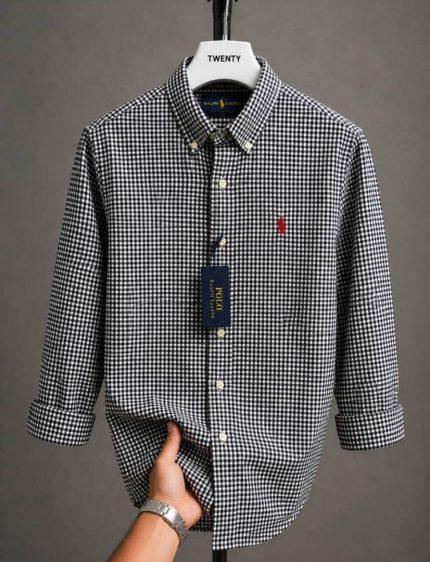 A Classic PRL Custom-Fit Logo-Embroidered Men’s Long Sleeve Oxford Cotton Shirt