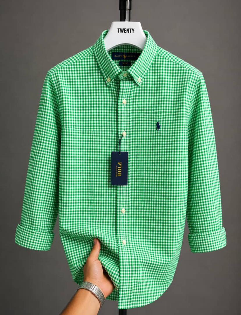 5443ee5e-dcab-4d8b-834e-f2c08a06d5c2 A Classic PRL Custom-Fit Logo-Embroidered Men’s Long Sleeve Oxford Cotton Shirt