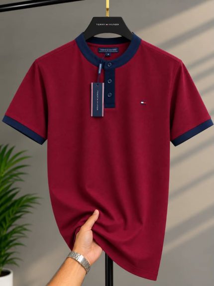 Classic Bishop Neck THF Cotton Polo Shirt