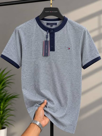 Classic Bishop Neck THF Cotton Polo Shirt