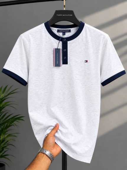 Classic Bishop Neck THF Cotton Polo Shirt