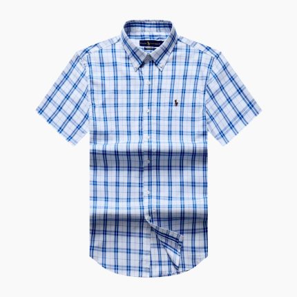 A Classic PRL Men’s Custom-Fit Logo-Embroidered Short Sleeve Oxford Cotton Shirt