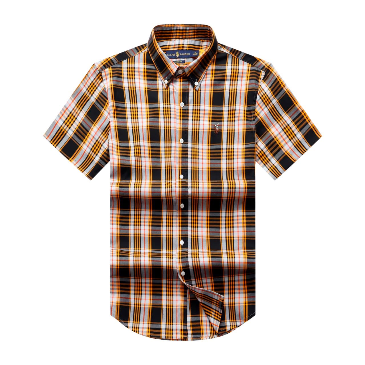 8bdfd293-bb89-47e6-b62c-e07242a1a9b0 A Classic PRL Men’s Custom-Fit Logo-Embroidered Short Sleeve Oxford Cotton Shirt