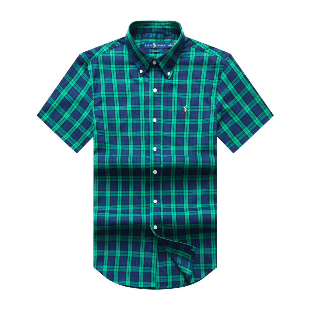 a138c6f5-02b5-4e5b-b41f-0344c8269f81 A Classic PRL Men’s Custom-Fit Logo-Embroidered Short Sleeve Oxford Cotton Shirt