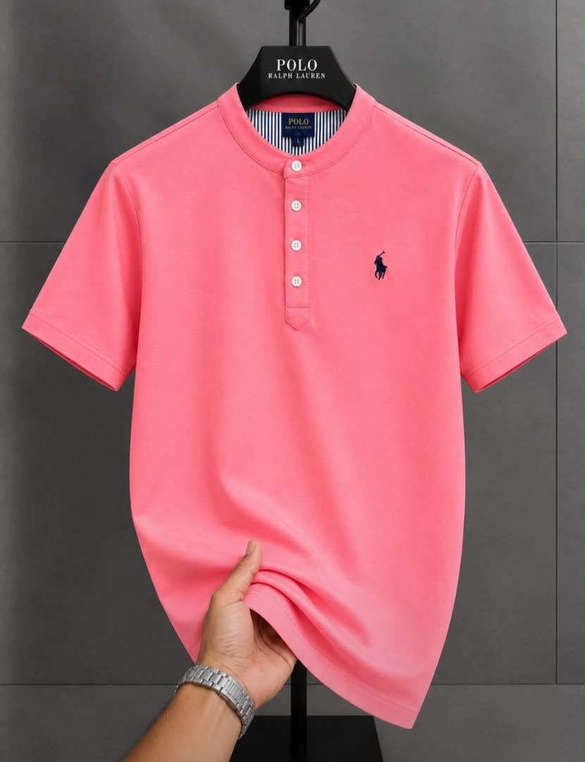 ed3f5e66-273c-42dd-92ad-d9842b0710cb Classic Bishop Neck PRL Cotton Polo Shirt