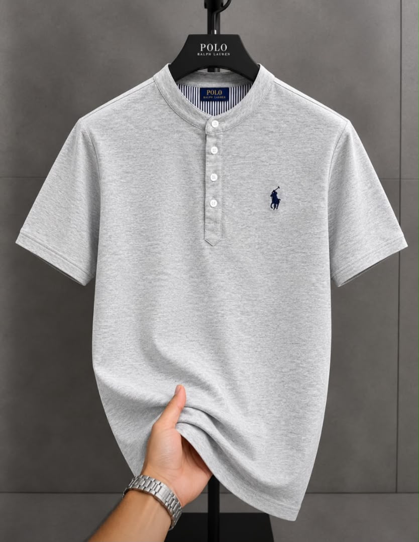 f4101706-9449-4ba2-96e7-81773e26698f Classic Bishop Neck PRL Cotton Polo Shirt