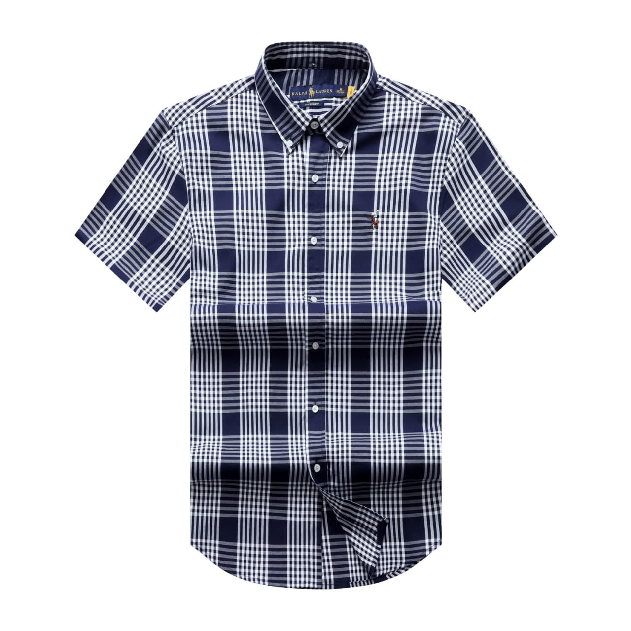 fc2b5967-b469-43d3-bc42-4b2bef278161 A Classic PRL Men’s Custom-Fit Logo-Embroidered Short Sleeve Oxford Cotton Shirt